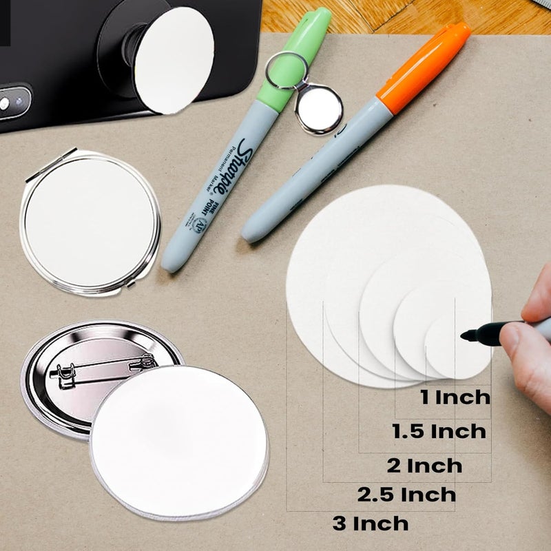 Muka 100Pcs 2 Inch Round Sublimation Blank Aluminum Sheets, Aluminum Board Heat Transfer for Breastpin, Scalable Badge Holder, Photo Tray, Collapsible Phone Holders - Image 3